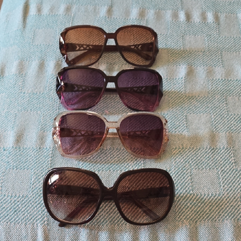 Elegant Women's Sunglasses Set - Brown and Purple